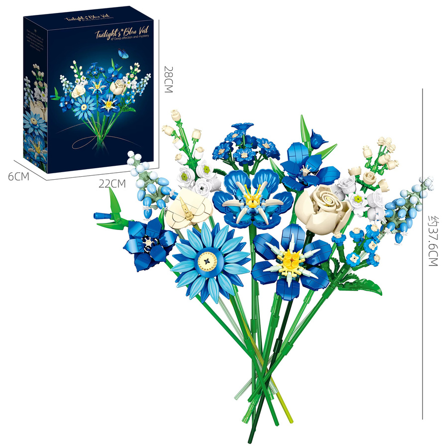 JAKI Bunter Gemischter Blumenstrauß Baukasten-Set mit Vase als DIY Künstliche Pflanze in Bunt / Mehrfarbig - Bild 2