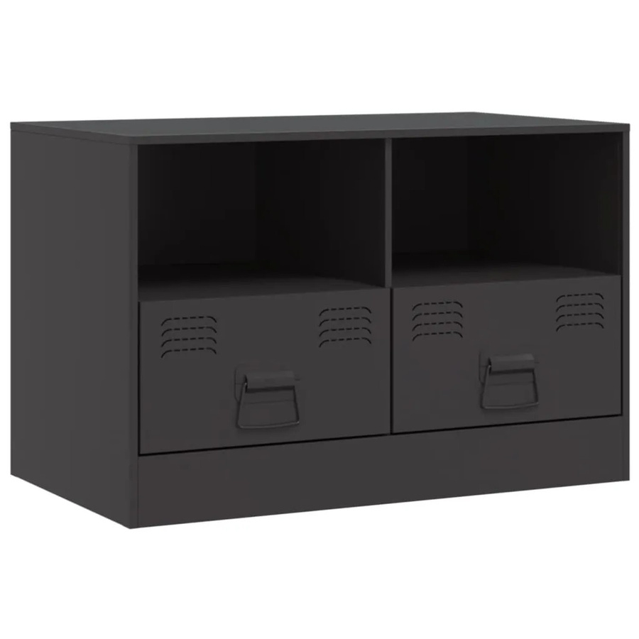 vidaXL TV-Schrank aus kaltgewalztem Stahl in Schwarz Matt B/T/H: 67 x 39 x 44 cm - Bild 2