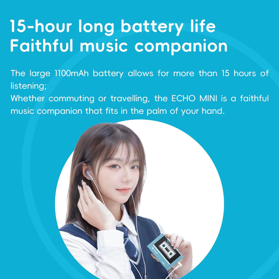 FiiO Echo Mini HiFi Bluetooth MP3 Player in Blau mit 3,5 mm und 4,4 mm Kopfhörerausgang - Bild 2