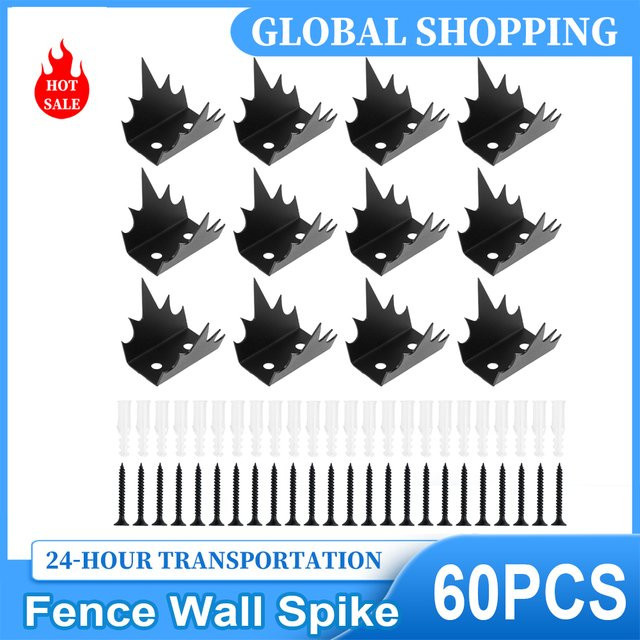 Toorise Wand-Sicherheitspikes Schwarz Multifunktionale Anti-Diebstahl und Vogelschutz Spikes für den Außenbereich und Garten - Bild 1