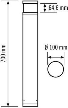 ESYLUX LED-Pollerleuchte EL10821264 Außenbeleuchtung Anthrazit Aluminium - Bild 1