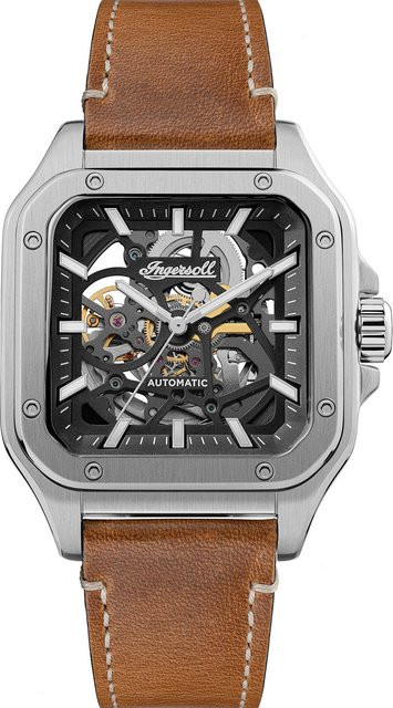 Ingersoll Herrenuhr Automatik, Edelstahl, 45 mm, Leder, Schwarz, 5 ATM - Bild 1