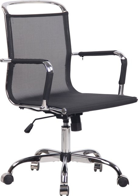 TPFLiving Bürostuhl Barney in Schwarz mit Armlehnen und Rollen für Home-Office und Büro - Bild 1