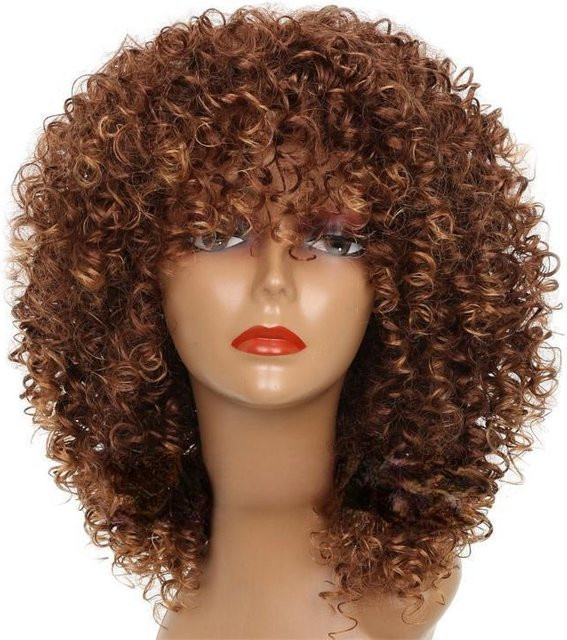 LISI HAIR Perücke, kurz, lockig, braun, Damen - Bild 1