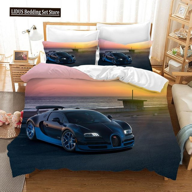 Lodestar Speed Sportwagen Bettwäsche-Set mit Rennauto-Motiv in Rot, B/H: 135 x 200 cm - Bild 1
