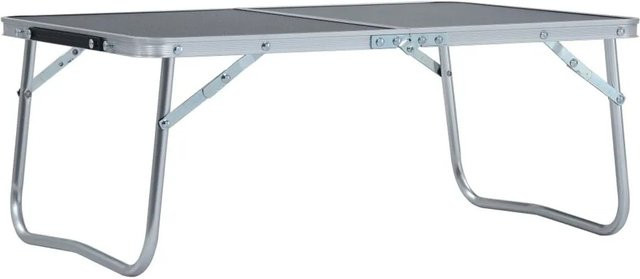 vidaXL Klappbarer Campingtisch Grau aus Aluminium und MDF B/T: 60 x 40 cm - Bild 1
