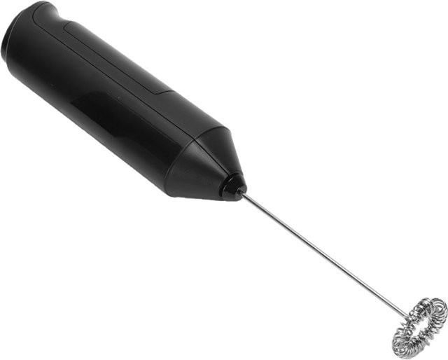 Elektrischer Handheld Milchaufschäumer von Shoemst, batteriebetrieben, Schwarz - Bild 1
