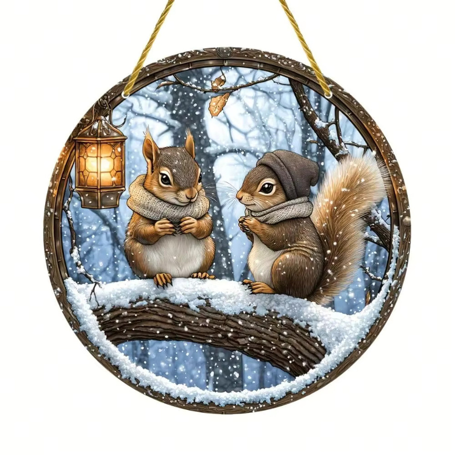 CIFBUY Glas-Anhänger mit Tiermotiven in Mehrfarbig, runde Weihnachts- und Thanksgiving-Dekoration zum Aufhängen - Bild 2