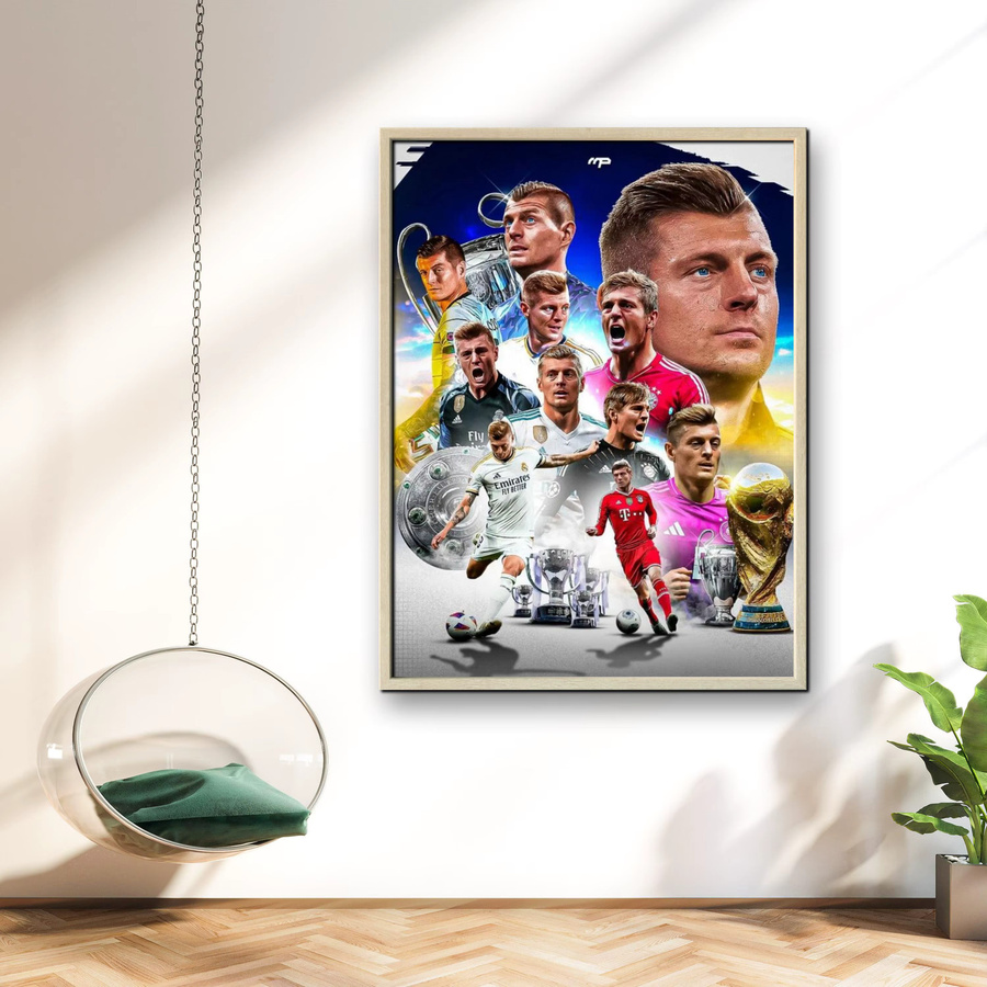 Potdemiel Modernes Fußballspieler-Porträt 5D DIY Diamant-Stickerei mit Rundbohrern in Multicolour, Breite: 30,0 cm, Höhe: 30,0 cm - Bild 1