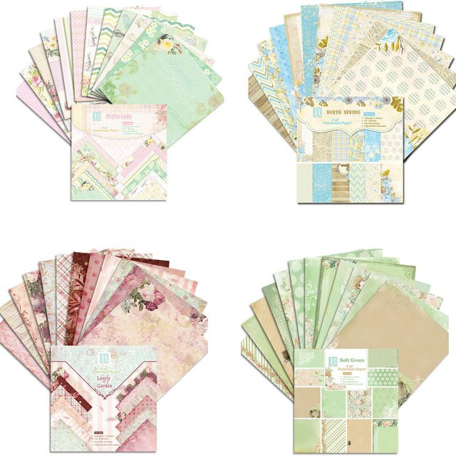 Alinacutle Junkjournal Spring Paper Pack mit 24 Blatt gemustertem Bastelpapier für Scrapbooking in Multicolour, 6 Zoll - Bild 1