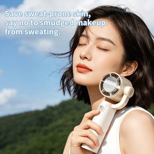 TENGKESi Mini Handventilator aus Aluminiumlegierung in Gelb mit USB-Aufladung - Bild 1