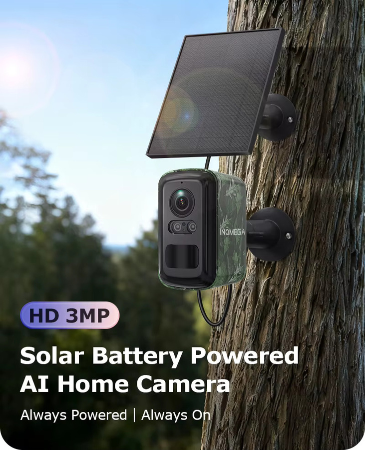 INQMEGA 5MP Mini Solar 4G Outdoor Überwachungskamera in Camouflage mit WiFi, PIR-Erkennung und Auto-Tracking via UBox App - Bild 2