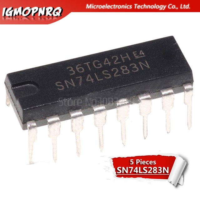 5er Set HD74LS283P DIP16 4-Bit Volladdierer IC in Schwarz - Bild 1