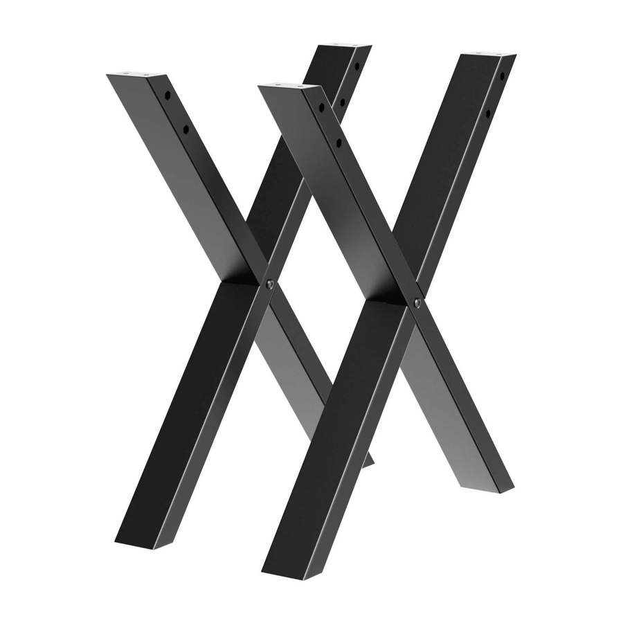 Wiltec Tischbeine Set X-Profil in Schwarz Matt aus Stahl, Tischgestell X-Form, Höhe: 72 cm, Breite: 60 cm, Tiefe: 60 cm - Bild 2