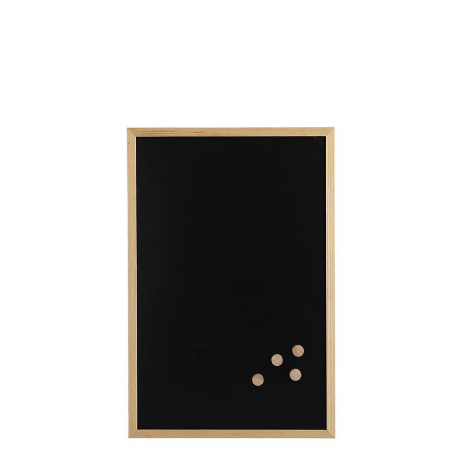 Zeller Kreide- und Magnettafel aus Metall und Holz in Schwarz und Braun, Breite: 60,0 cm, Höhe: 40,0 cm - Bild 2
