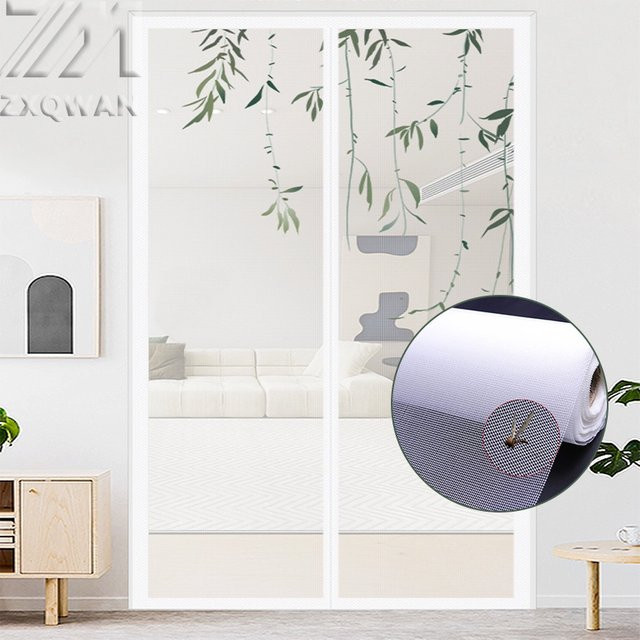 Weißer magnetischer Moskito-Vorhang als selbstklebender Sichtschutz und Moskitonetz, H: 230 cm, B: 70 cm - Bild 1