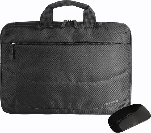 Tucano Bundle aus Laptoptasche für 15.6 Zoll und Bluetooth-Maus in Schwarz - Bild 1