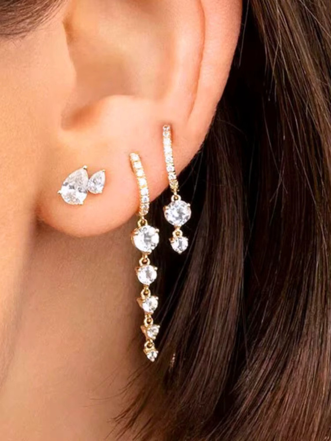 YUXINTOME Creolen 925 Silber, bunter Zirkonia, Damen - Bild 2