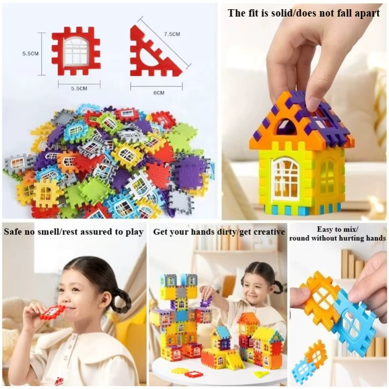 YUNBEIDI Kinderhaus Bausteine Montage Puzzle, Haus, Bunt / Mehrfarbig - Bild 2