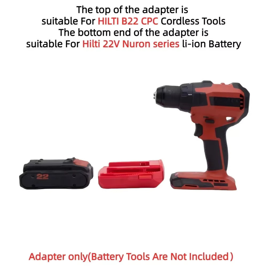 Hilti Batterieadapter für 22V Nuron Akkus (B22-55, B22-85, B22-170, B22-255) auf Hilti B22 CPC (B22-2.6, B22-4.0, B22-8.0) in Rot - Bild 2