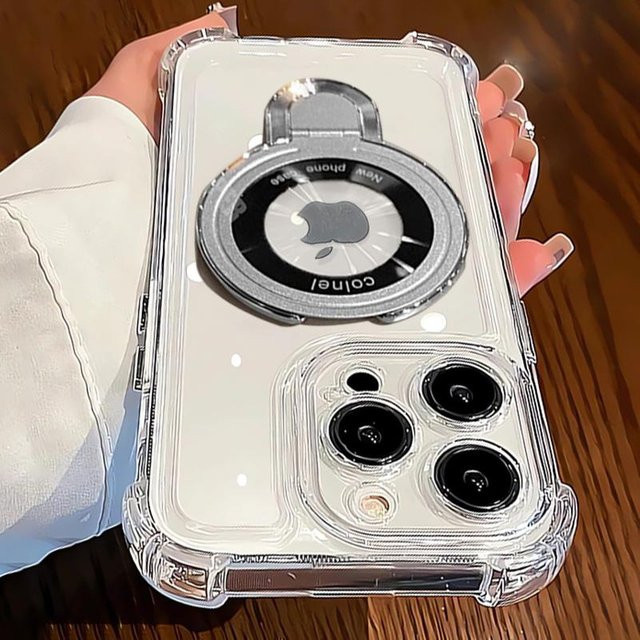 Yiran MagSafe Magnetische TPU Handyhülle mit stoßfester Beschichtung für iPhone 16 15 14 13 12 11 Pro Max Plus, Transparent - Bild 1