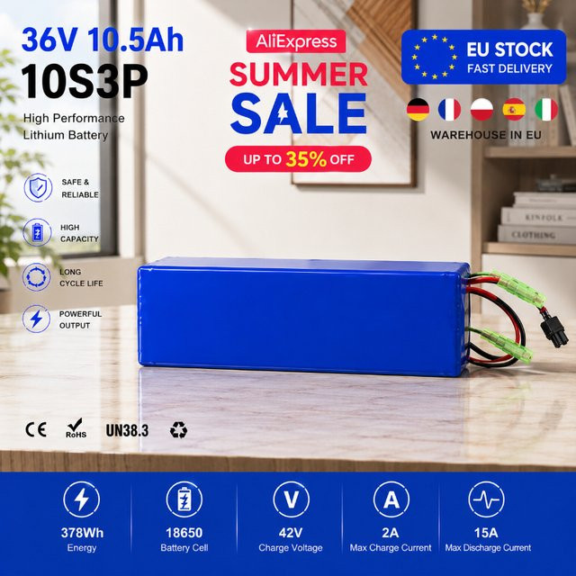 Lithium-Akku-Pack 36V 10S3P für FIIDO D1 D2 D2S D4S faltbare Elektrofahrräder in Blau - Bild 1