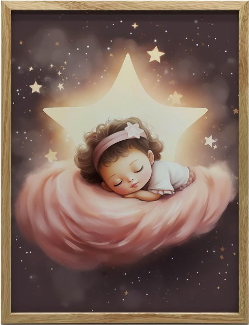 Poster Senna Märchenland Mit Der Kleinen Prinzessin mit schwarzem Aluminiumrahmen, B: 50 cm, H: 70 cm - Bild 1