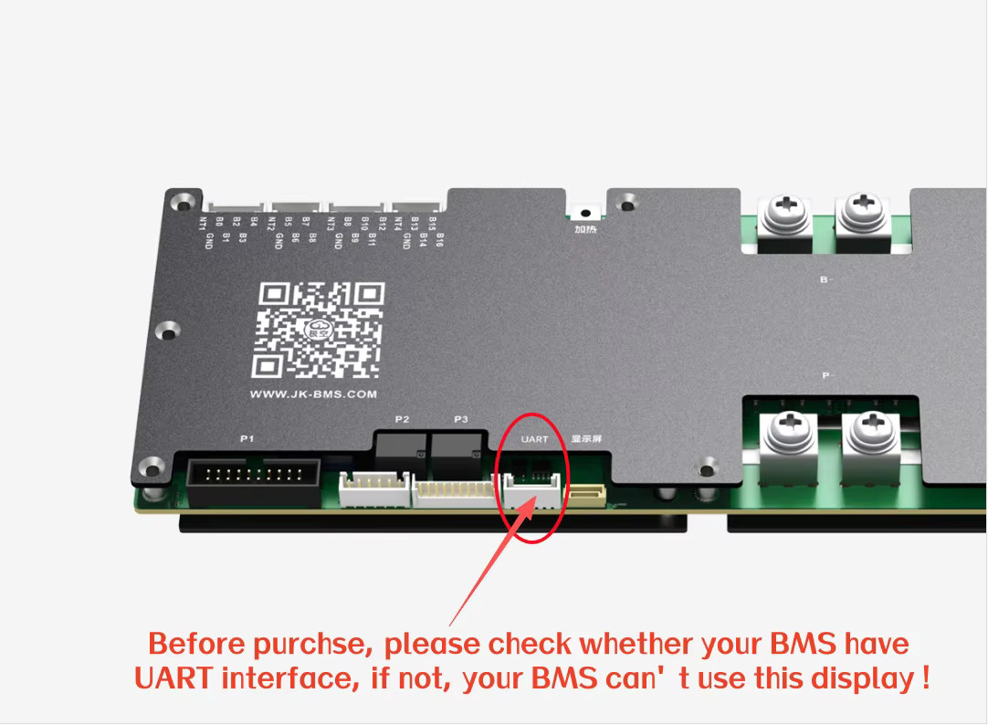 JIKONG JKBMS 4,3 Zoll Touch Screen Display V19 für PB Serie zur Überprüfung und Konfiguration von Zellpacks in Schwarz - Bild 2