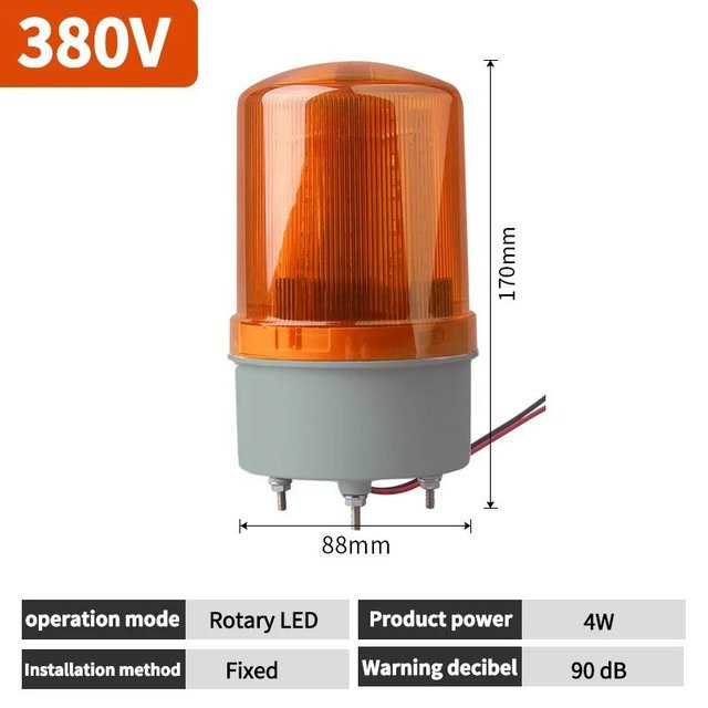 Ton- und Lichtalarm 1101J mit integriertem Blinklicht und Signalwarnlicht in Orange - Bild 1