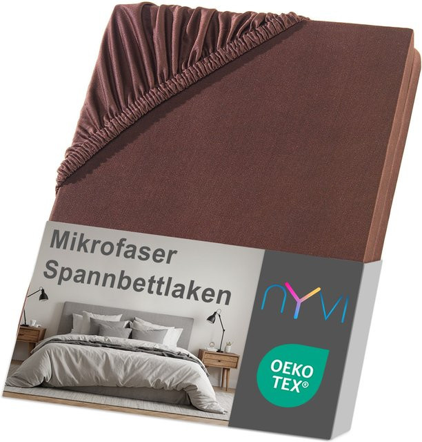 NYVI DreamScience Spannbettlaken aus Mikrofaser für Boxspringbetten, Braun, B/T: 180 x 200 cm, Höhe: 40 cm - Bild 1