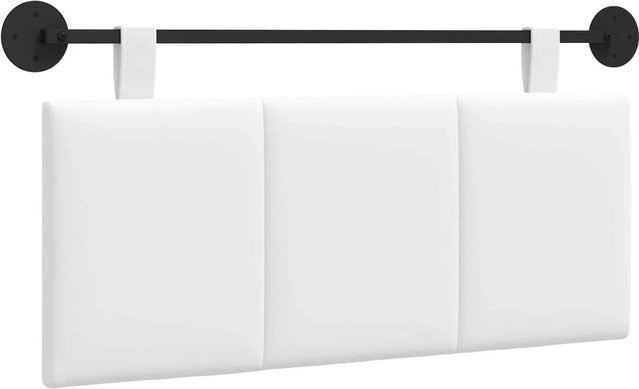 vidaXL Wandmontiertes gepolstertes Paneel in Weiß mit Stoffbezug, B/H/T: 110 x 55 x 5 cm - Bild 1