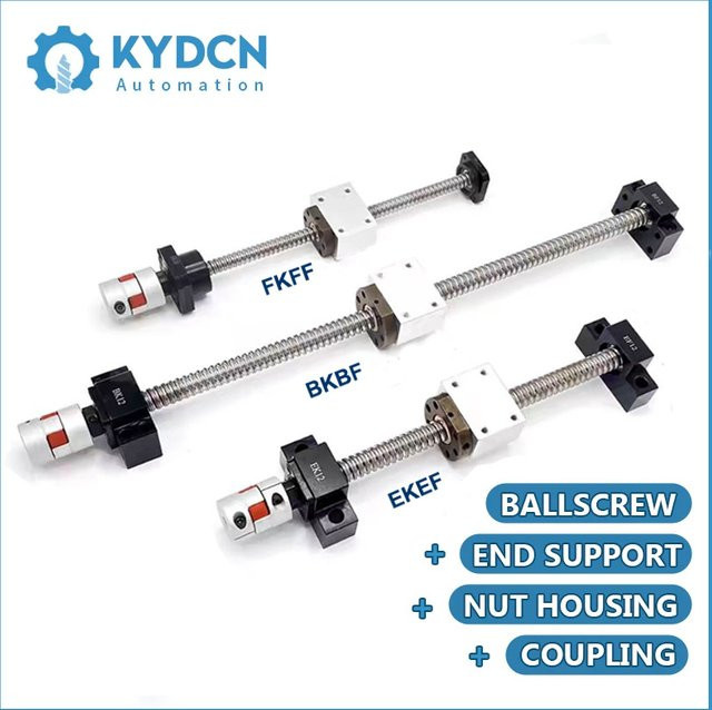 KYDCN CNC Kugelumlaufspindel 16mm mit Nutgehäuse und Kupplung, Typ SFU1604 SFU1605 SFU1610 SFE1616 SFS1620, Länge: 200-550mm - Bild 1
