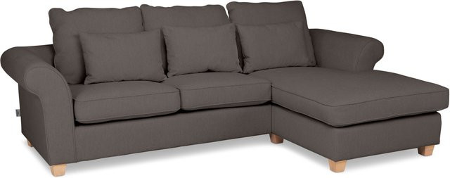 Polsterecke SANSIBAR LIVING in Grau mit Stoffbezug und Armlehnen, L-Form, rechtsseitig orientiert - Bild 1