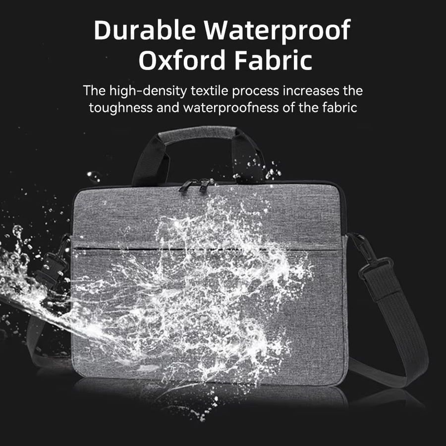 Hansong Business-Laptoptasche als Umhängetasche und Aktentasche für 13 bis 15,6 Zoll Notebooks in Schwarz und Grau - Bild 3