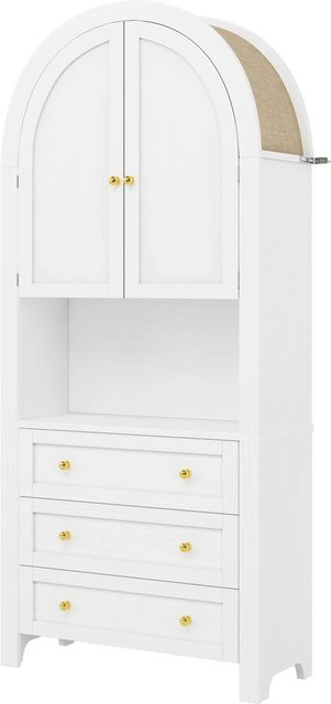 okwish Aufbewahrungsschrank mit Schubladen und Türen in Weiß, B/T/H: 70 x 35 x 180 cm - Bild 1