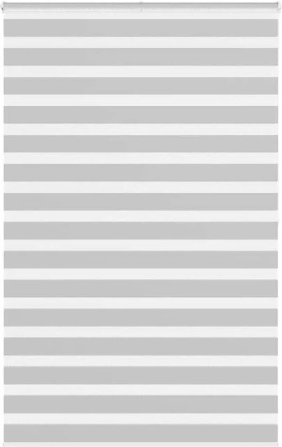 vidaXL Doppelrollo Day & Night Hellgrau gestreift aus Polyester, B: 150 cm, H: 200 cm - Bild 1