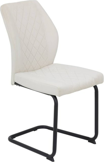 4er-Set Schwingstühle Hela Oslo in Beige aus Microfaser mit Rautensteppung, B/H/T: 45 x 92 x 60 cm - Bild 1