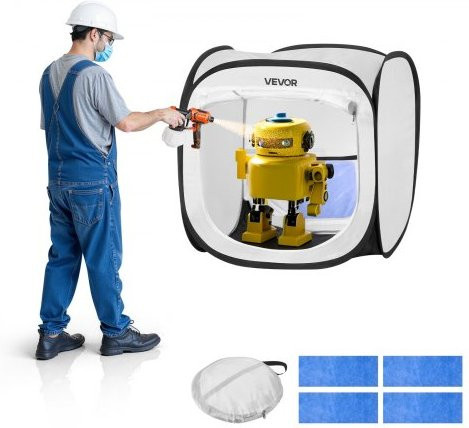 VEVOR tragbares Lackierkabinenzelt in Weiß, Pop-Up Sprühfarbenzelt für Modelle und Skulpturen, B/T/H: 40,5 x 40,5 x 43 cm - Bild 1