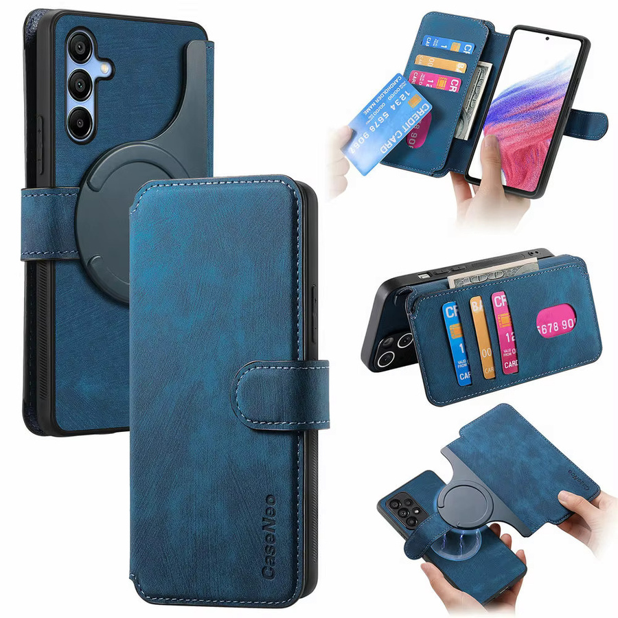 Luxus 2-in-1 Leder-Buchhülle für Samsung Galaxy A57 A56 A36 A35 A27 A17 A16 A15 A06 in Blau - Bild 2