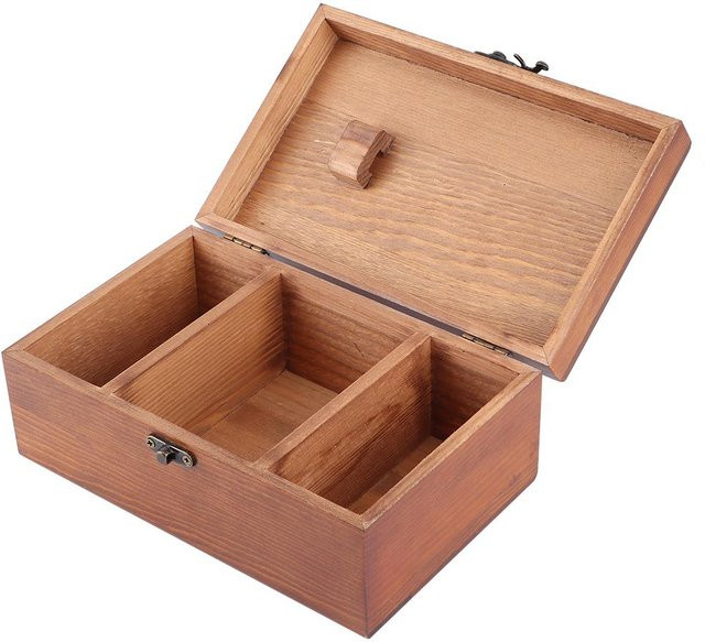 Multifunktionale Vintage Nähbox aus Holz zur Aufbewahrung von Nadeln und Faden in Beige von TOMTOP JMS - Bild 1