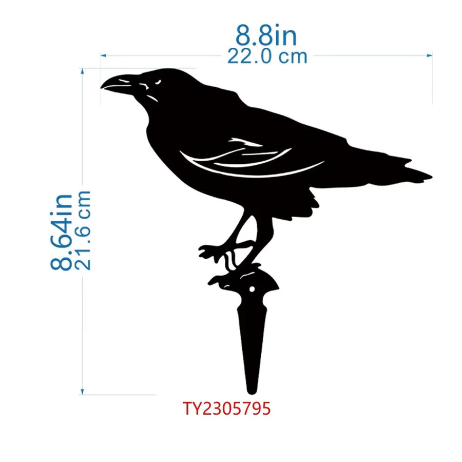 Dekorative Gartenstecker Schwarze Krähe aus Metall in Schwarz von CIFBUY - Bild 3