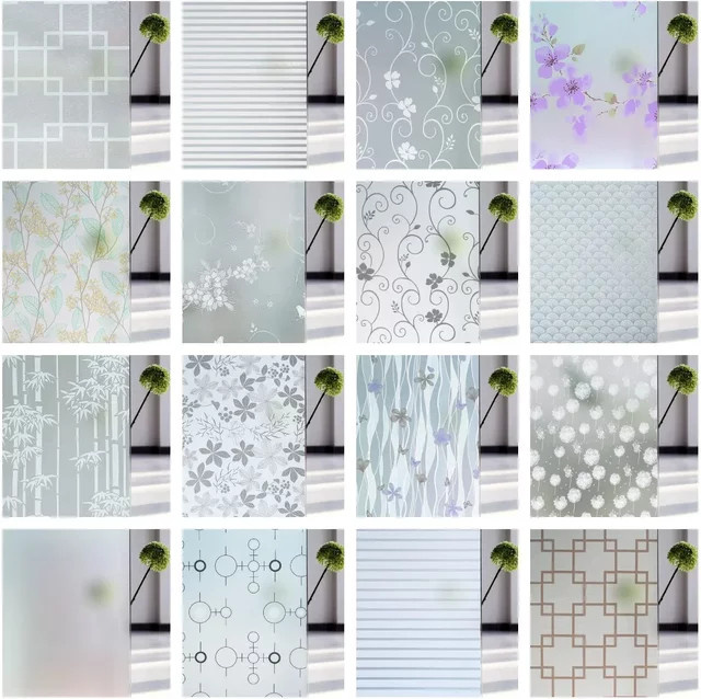 BUNPIG Sichtschutzfolie für Fenster in Weiß, mattierte und undurchsichtige Buntglasfolie als sonnenblockierender Vinyl-Fensteraufkleber für Home Office und Türen - Bild 1