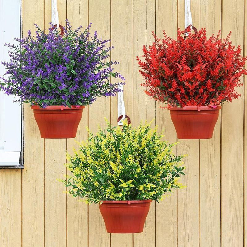 8 Bündel künstlicher Lavendel in Lila von yuyongzhi, wetterfeste Kunstblumen für Garten und Veranda, Höhe: 35 cm - Bild 9
