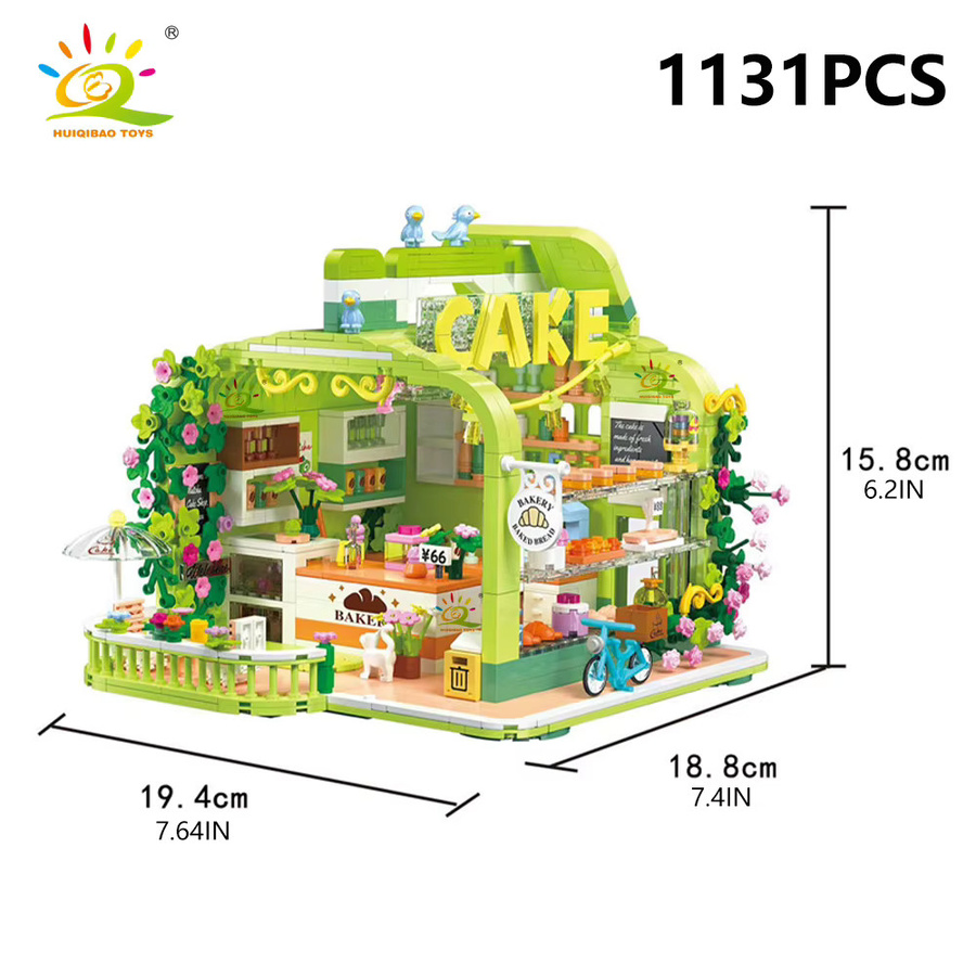 HUIQIBAO Mini-Baustein-Set Convenience Store Micro Modell aus 1131 Teilen, Mehrfarbiges DIY Desktop-Deko-Set für Erwachsene - Bild 4