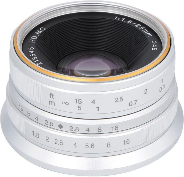 3CZY Manuelles 25mm F1.8 Objektiv für Sony E-Mount in Silber - Bild 1