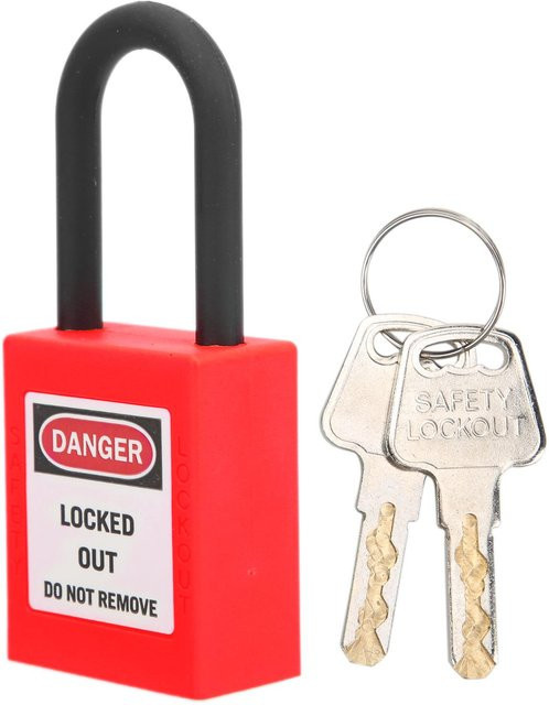 Sicherheits-Sperrschloss aus Nylon mit 38mm Durchmesser in Rot für Industrie und Baustellen - Bild 1