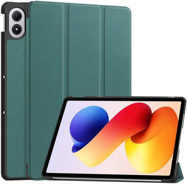 Intelligente Schutzhülle für Xiaomi Redmi Pad 2 Pro 12,1 Zoll mit faltbarem Flip-Ständer und Auto-Sleep Funktion in Dunkelgrün - Bild 1