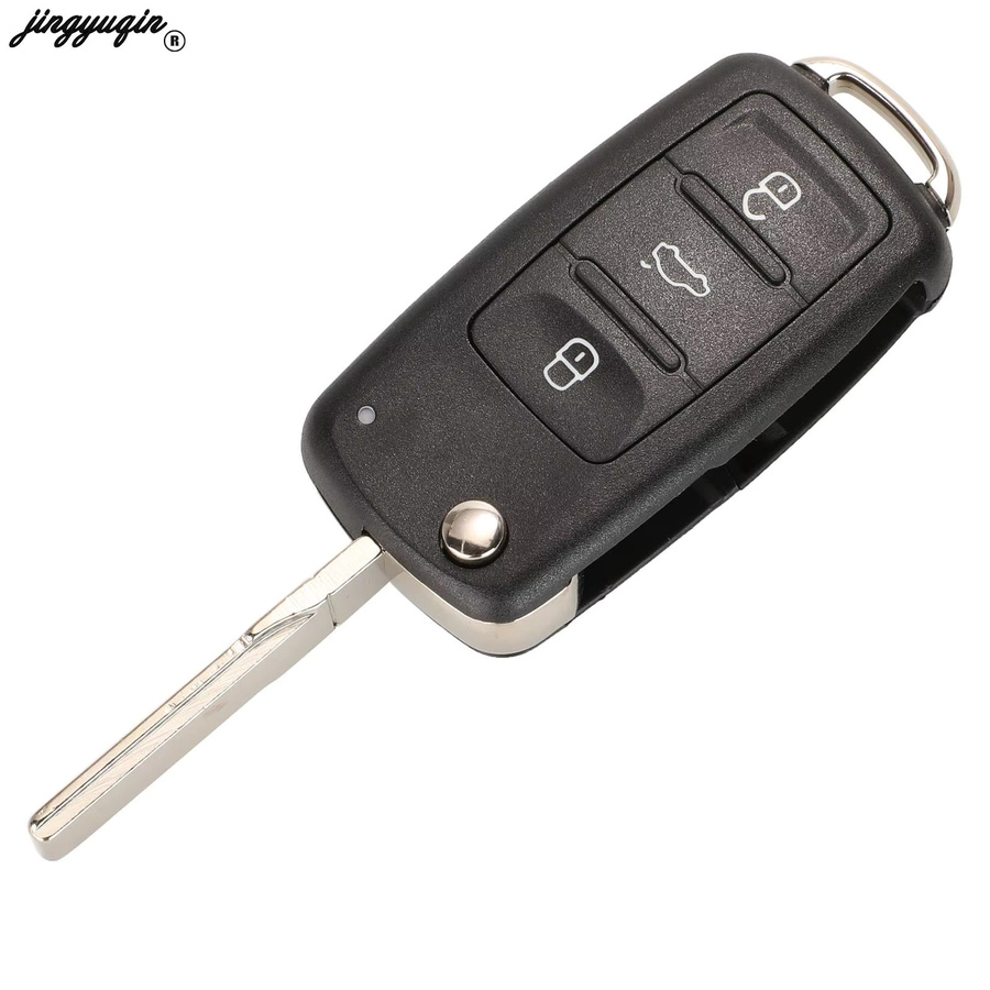 JYQ Remote Key ID48 Chip 315 MHz für VW Jetta Caddy EOS GTI Golf Passat Tiguan Touran Käfer Transporter Multivan, Schwarz - Bild 4