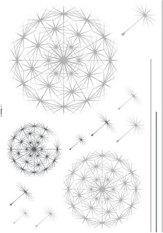 KOMAR Dekosticker Dandelion in Bunt und Grau, Motiv Floral und Botanisch, Breite: 100 cm, Höhe: 70 cm - Bild 1