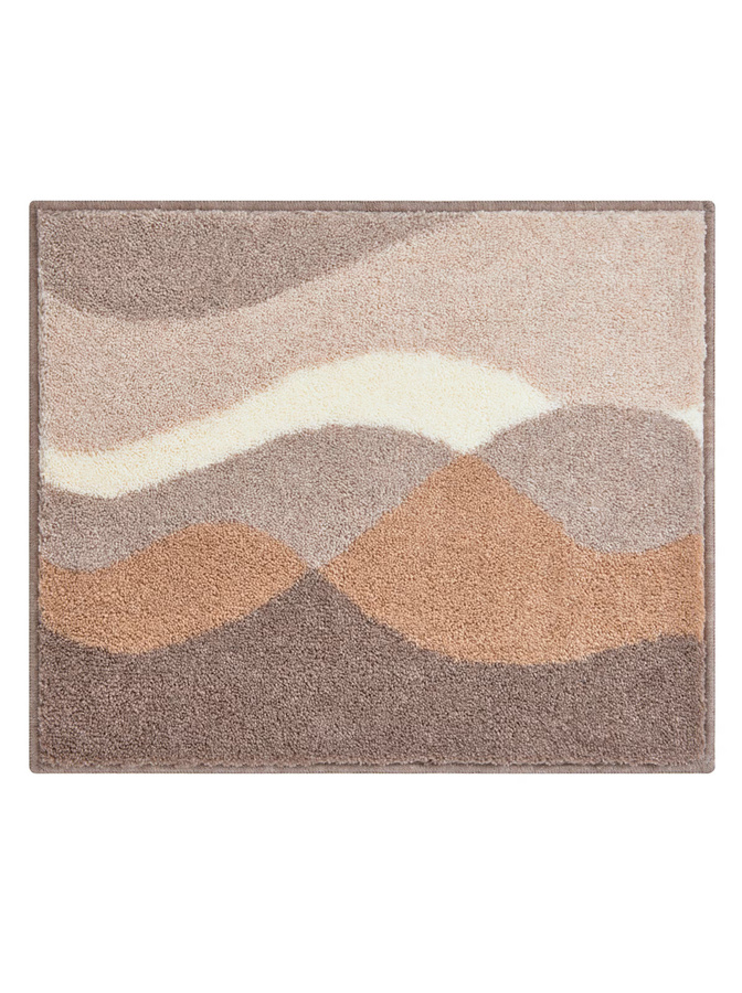 Rutschhemmende Badematte Berge in Beige aus 100% Polyacryl für Fußbodenheizung geeignet - Bild 2